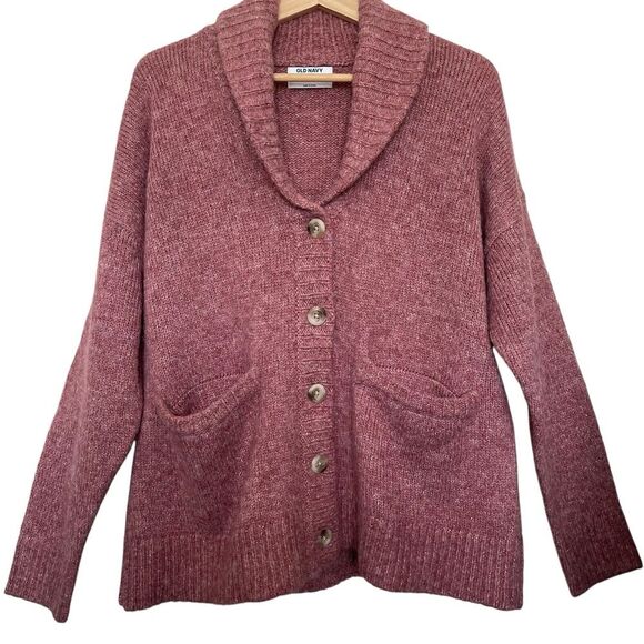 Old Navy Oversized Button Front Shawl Cardigan Wool Blend Boho Size Medium - Picture 5 of 5